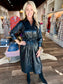 Boho Chic Leather Button Down Dress Black