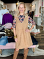 Suede Shift Dress Latte