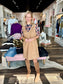 Suede Shift Dress Latte