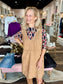 Suede Shift Dress Latte