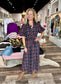 Plaid Maxi Dress Navy