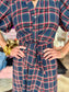 Plaid Maxi Dress Navy