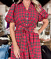 Plaid Maxi Dress Red