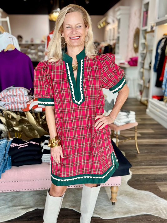 Plaid Dress Red