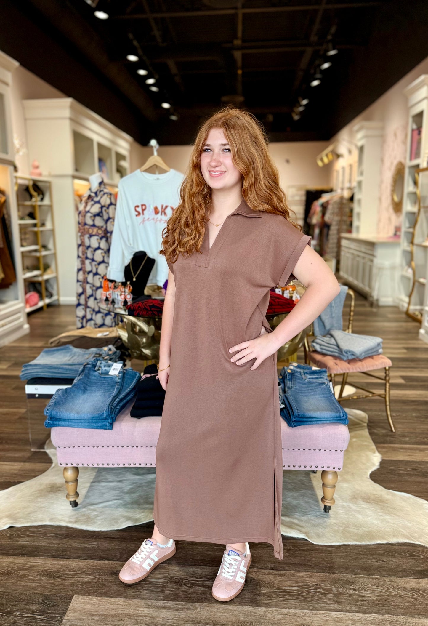 Taupe Midi Dress