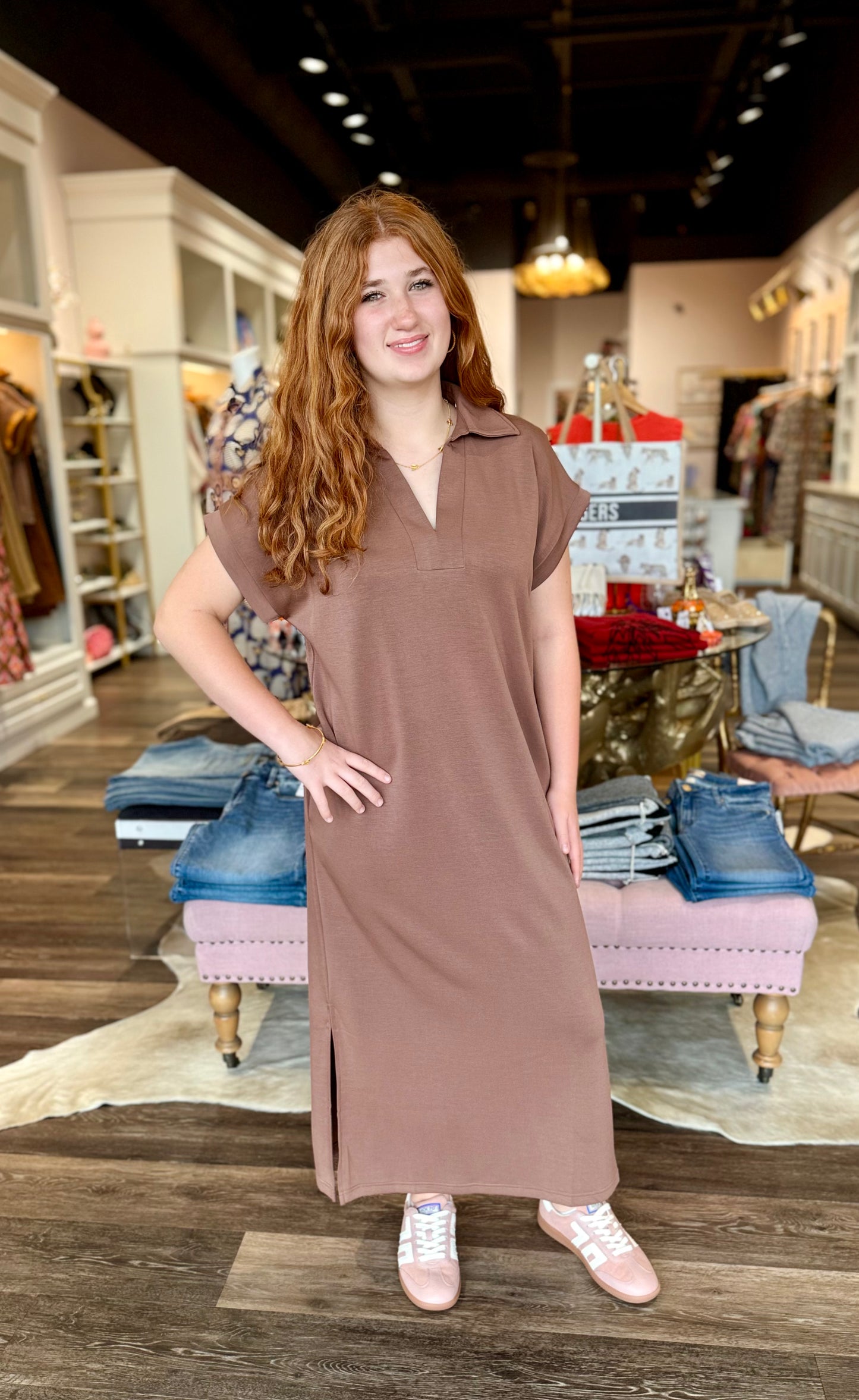 Taupe Midi Dress