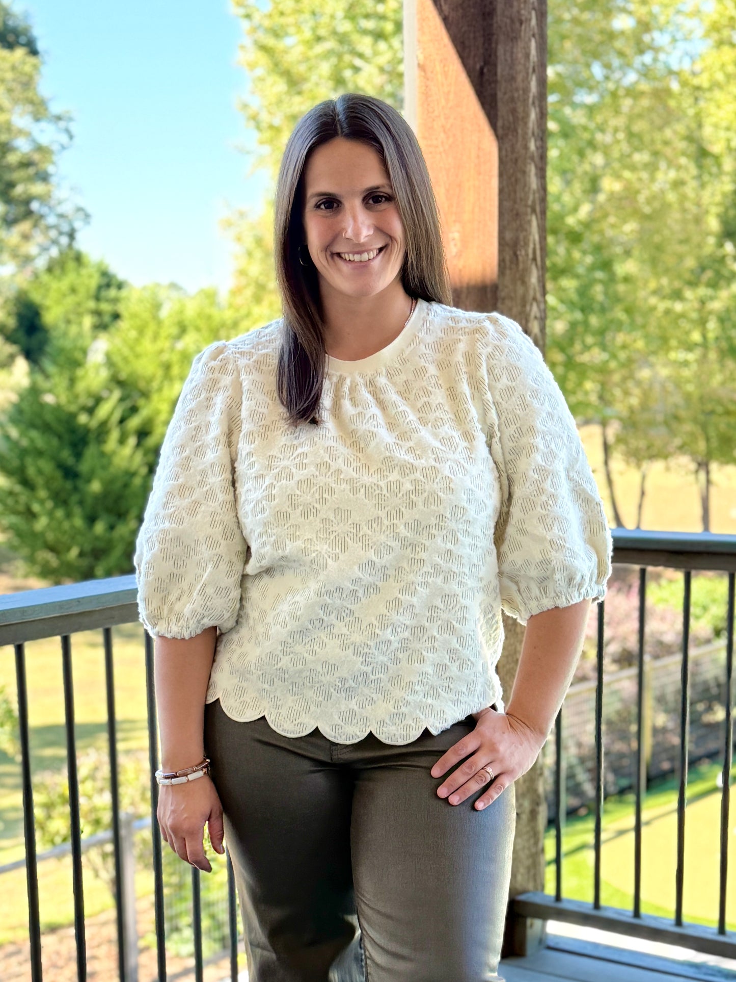 The Willow Bloom Scalloped Top