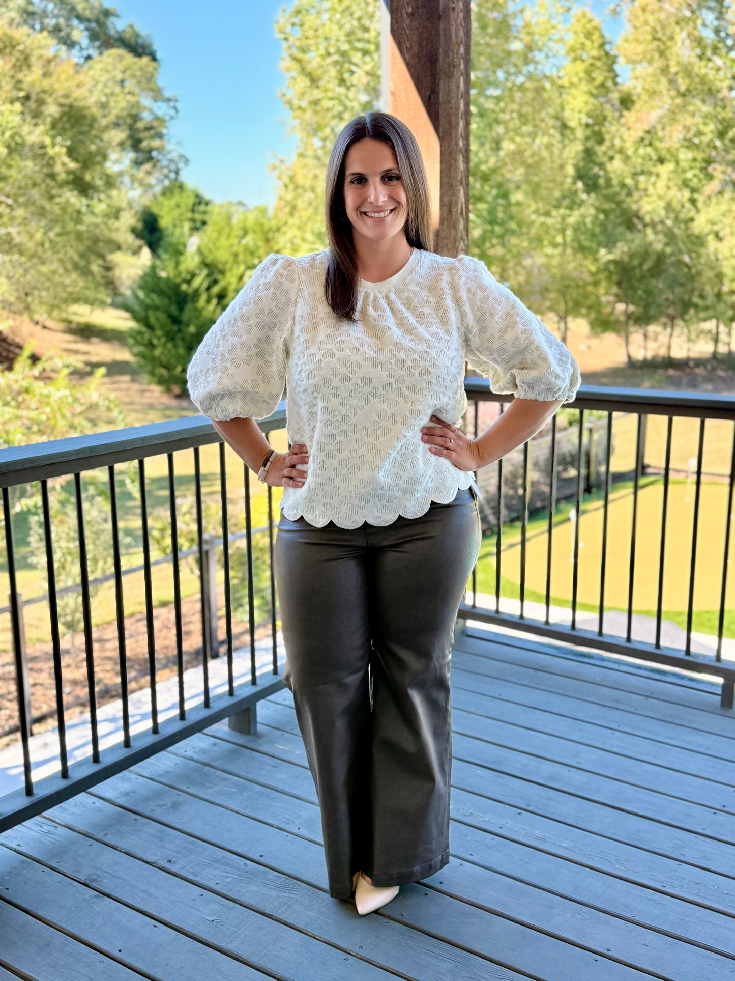 The Willow Bloom Scalloped Top