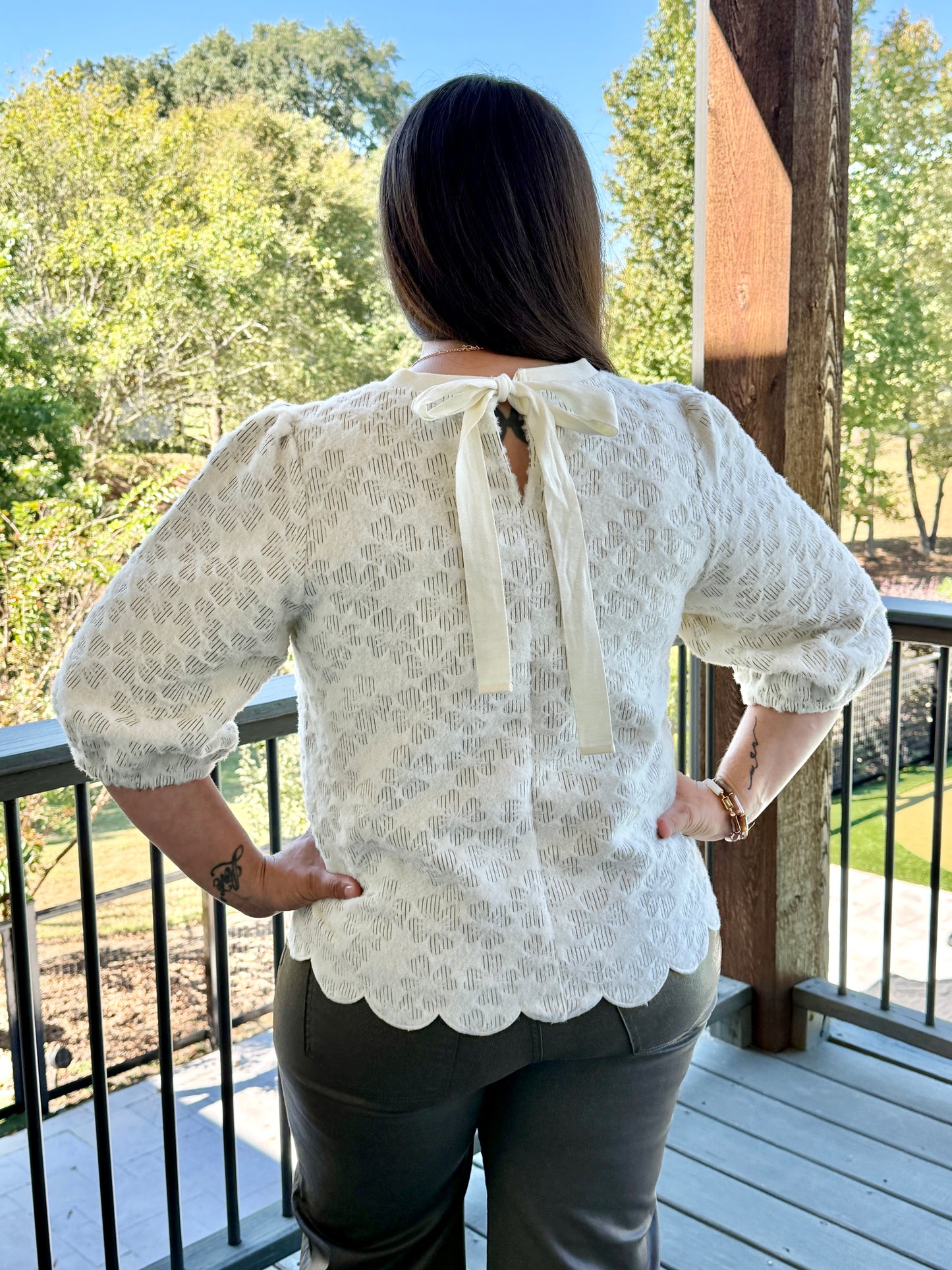The Willow Bloom Scalloped Top