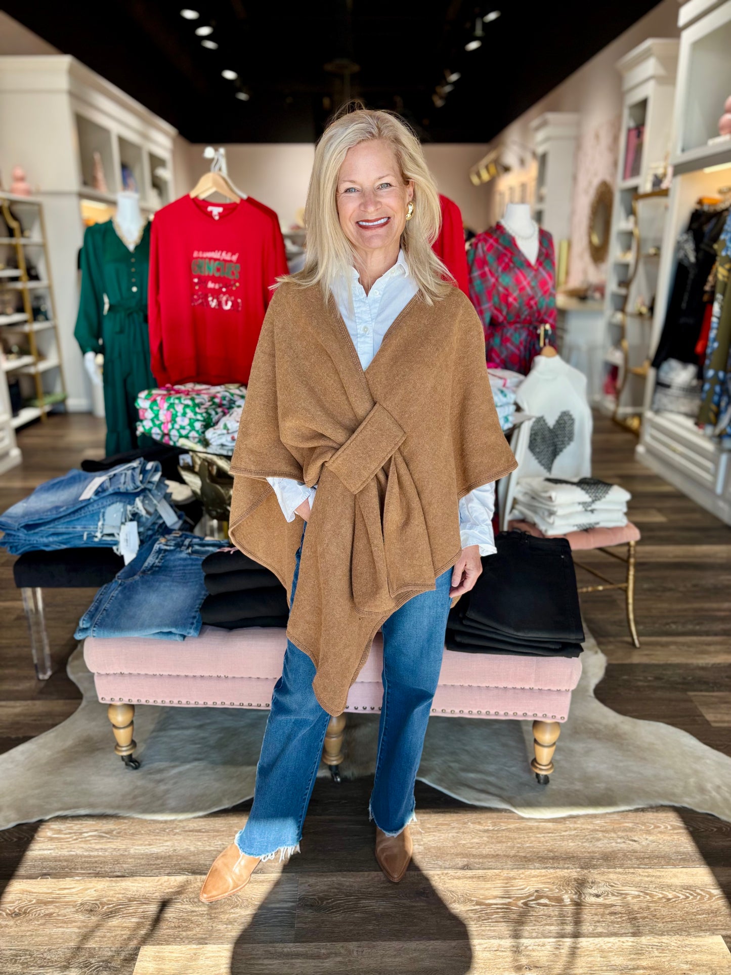 Camel Wrap Loop Cape