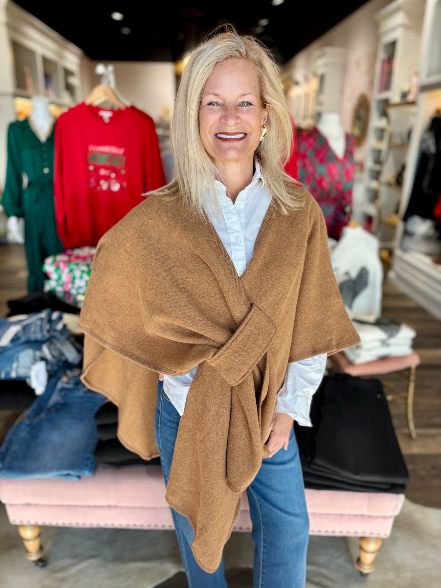 Camel Wrap Loop Cape