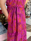 In the Jungle Cileah Collared Maxi Dress: Magenta