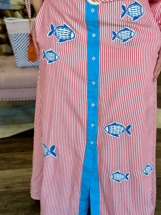Garland Lyla Dress Fish Applique