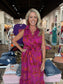 In the Jungle Cileah Collared Maxi Dress: Magenta