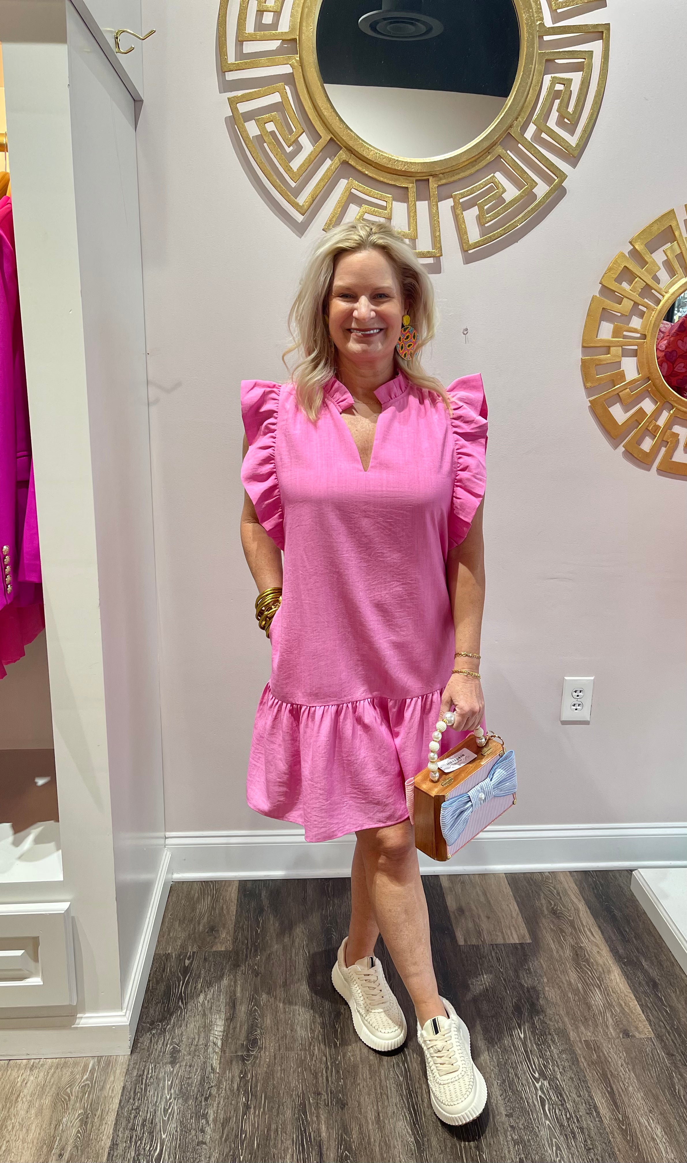 Joy Joy Pink Ruffles Dress