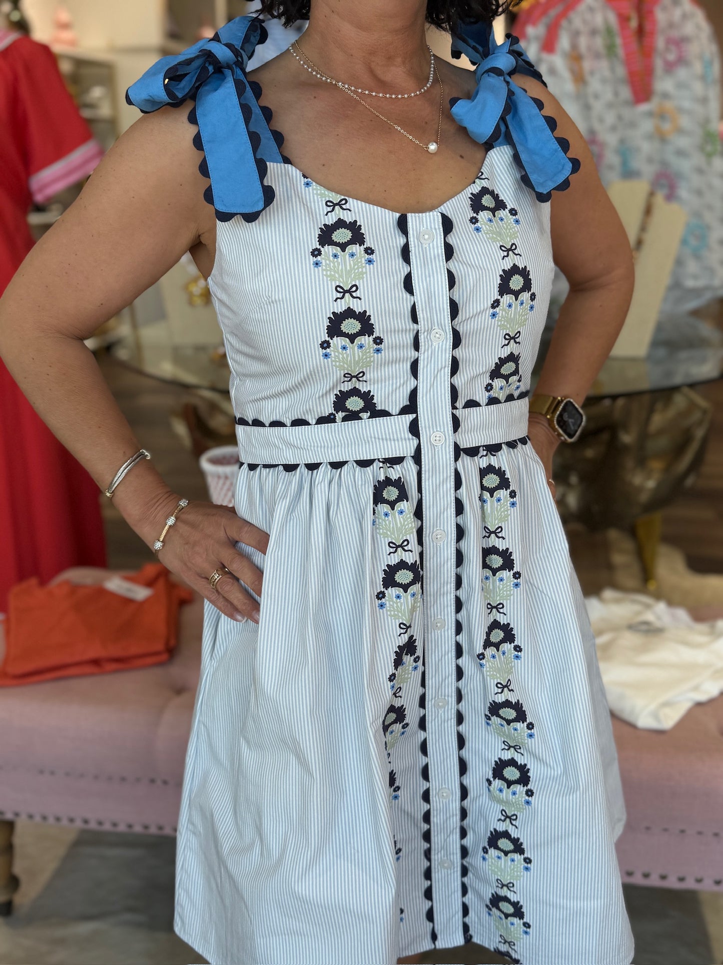 Garland Bree Dress Mini Navy Henrietta