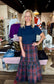Plaid Tiered Maxi Skirt Berry