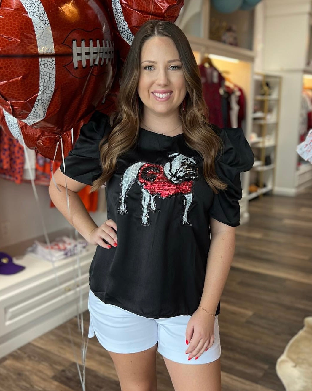 Sequin Puff Sleeve Shirt - Georgia SS