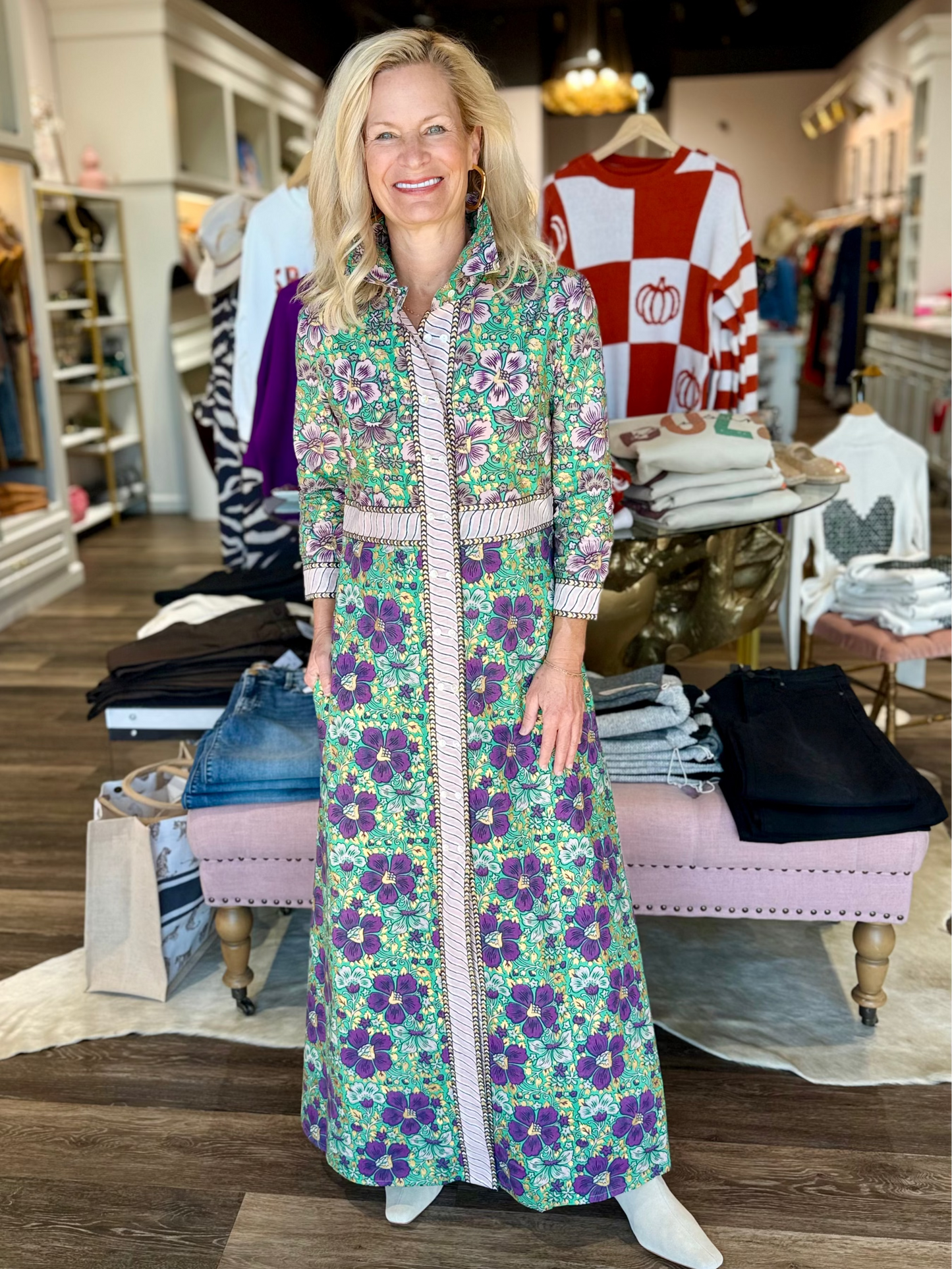 Oliphant Shirt Dress Maxi Matera Green