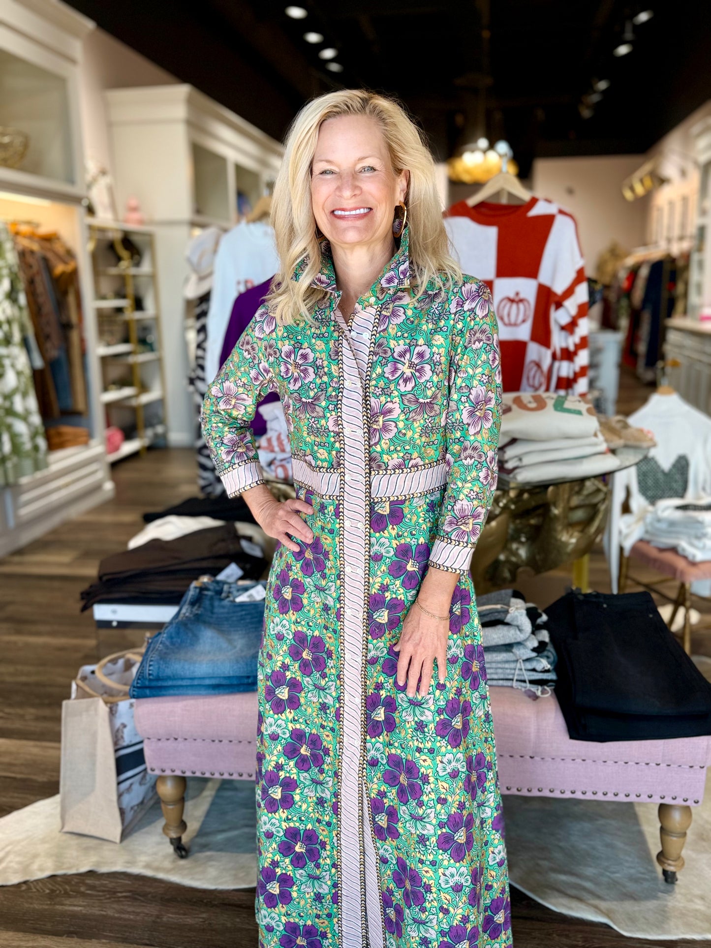 Oliphant Shirt Dress Maxi Matera Green