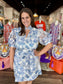 Joy Joy Collar Chemise dress Indigo Flower