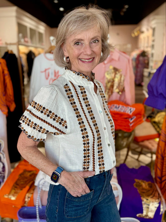 Ivy Jane Rows of Embroidery Top
