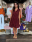 Jade Back Wrap Dress Maroon