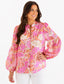 Jade Buttons Stand Collar Top Golden Haze