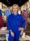 Joh Apparel Francine French Scuba Pearl Hoodie Cobalt