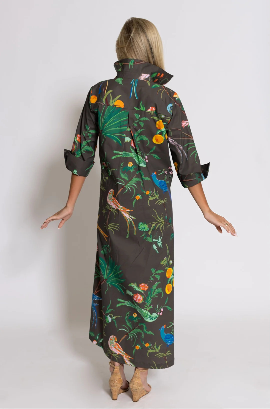 House of MBR Feather Frolic Ruthie Shirt Dress Long