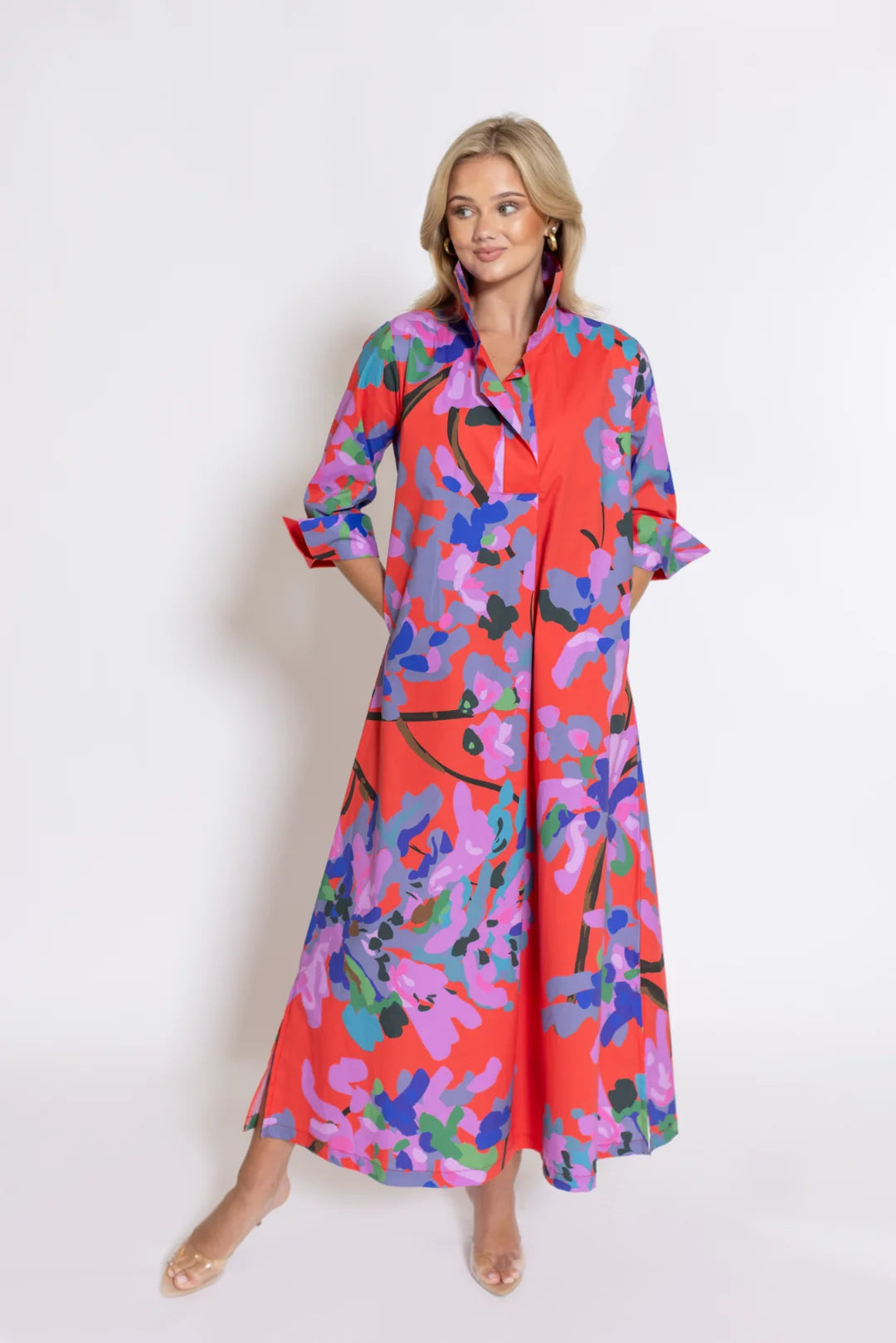 House of MBR Miss Scarlet Ruthie Shirt Dress Long