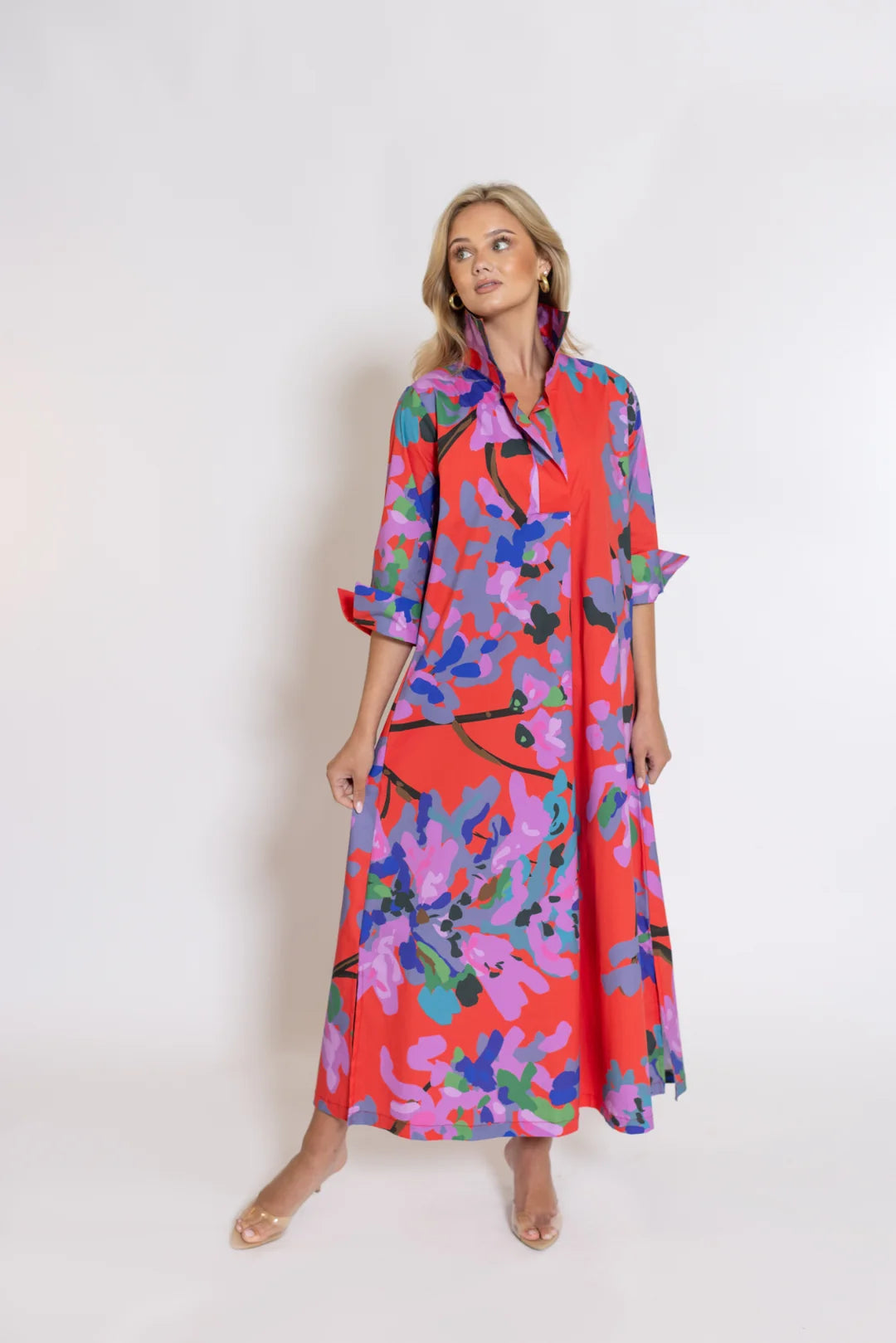 House of MBR Miss Scarlet Ruthie Shirt Dress Long