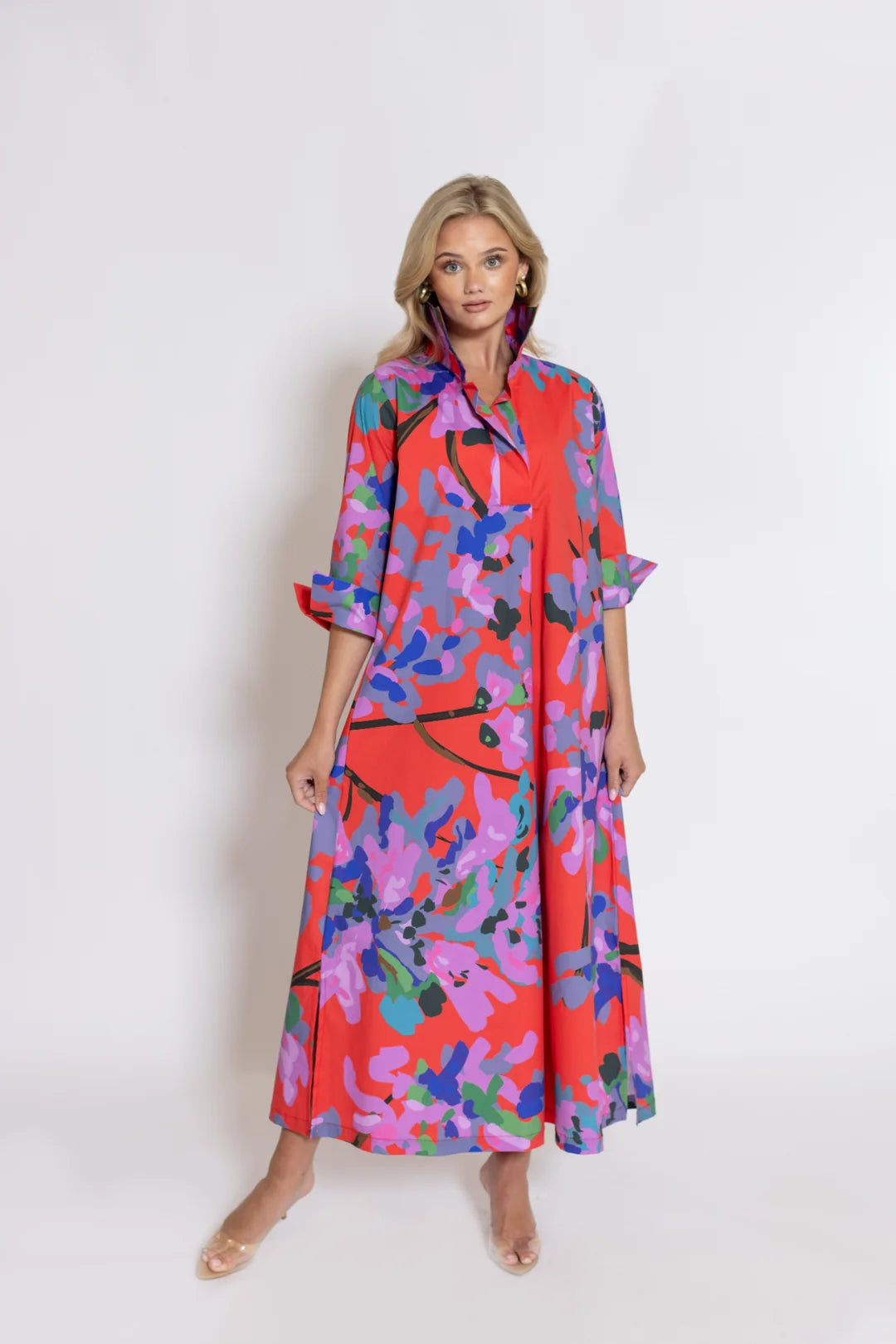 House of MBR Miss Scarlet Ruthie Shirt Dress Long
