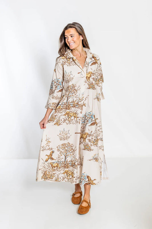 House of MBR Maple Field & Feather Ruthie Shirt Dress Long