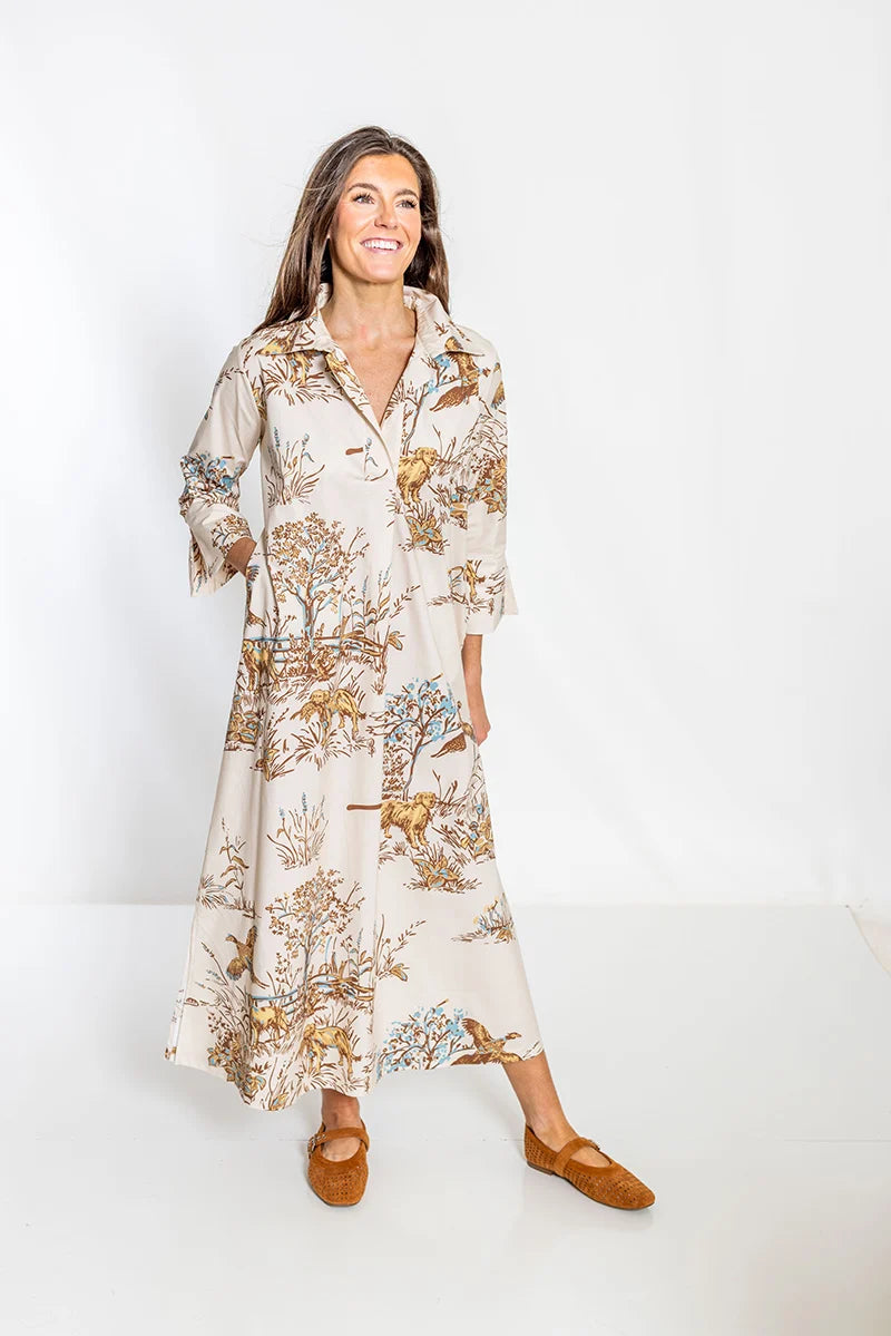 House of MBR Maple Field & Feather Ruthie Shirt Dress Long
