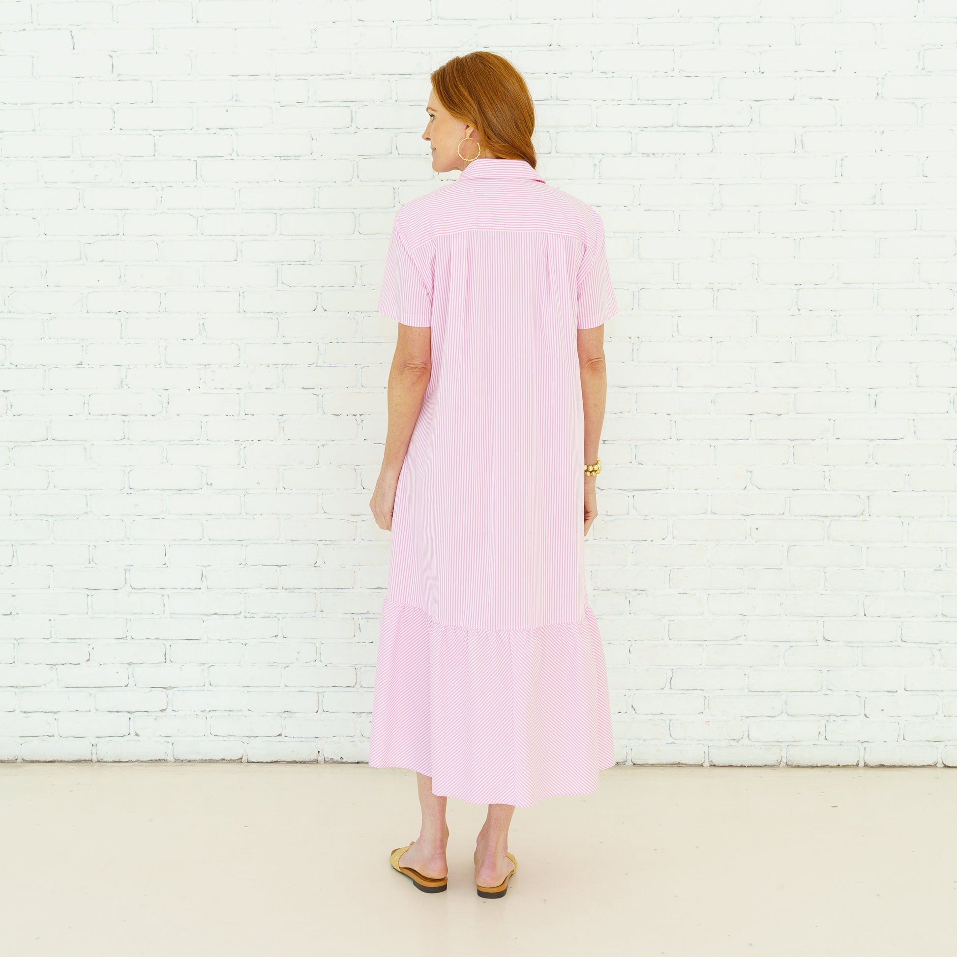 Maddie Dress Pink Stripe