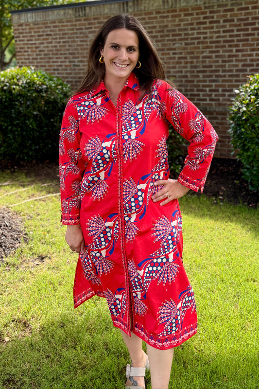 Maude Vivante Eliza Dress Crimson Ascent