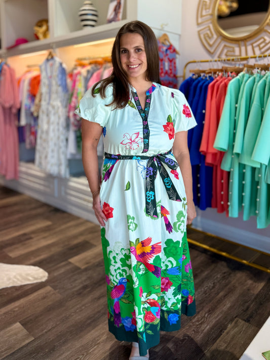 Maude Vivante Nova Dress Forest Flutter