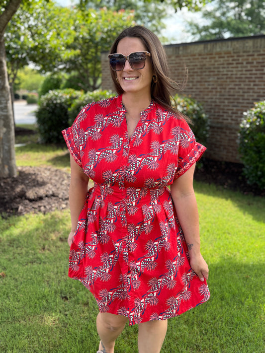 Maude Vivante Yana Dress Crimson Ascent