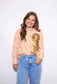Striped Button Down Sequin Tiger