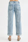 Risen High Rise Crop Barrel Ribbon Jeans