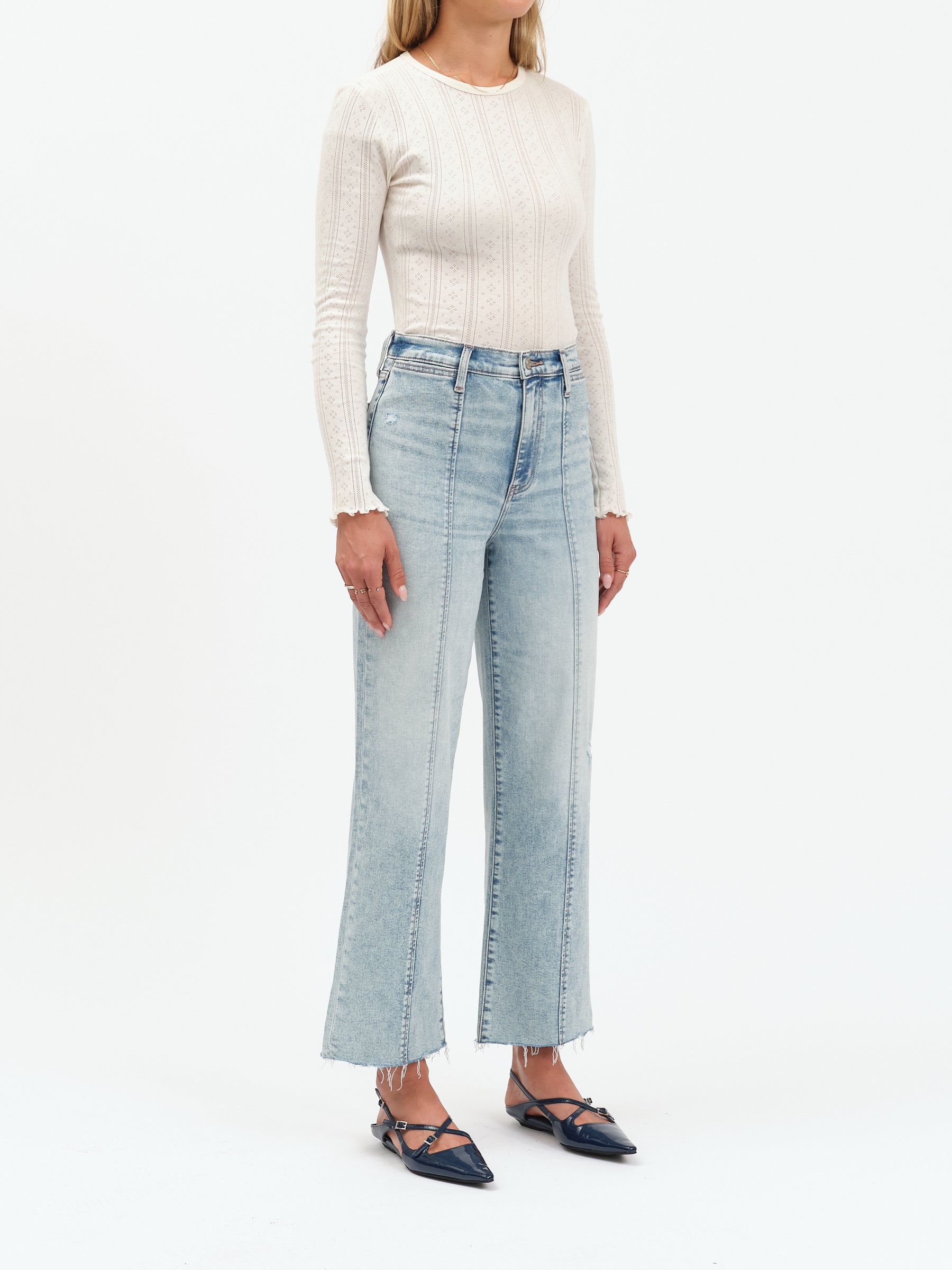 PLEASER HIGH RISE WIDE ANKLE WITH SIDE PANEL