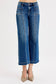 Risen Mid Rise Crop Wide With Front Patch Pocket Jeans
