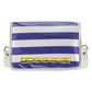 Purple Stripe Clear Stadium Bag with Gold Bamboo Stick