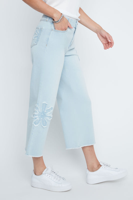 Renuar Woven Pant Light Wash Floral