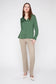 Renuar Silky Satin Button Down Blouse Olive