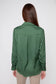 Renuar Silky Satin Button Down Blouse Olive
