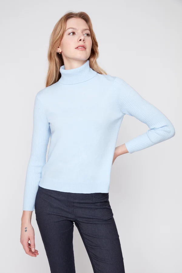 Renuar Essential Rib Detail Turtleneck Knit Sweater