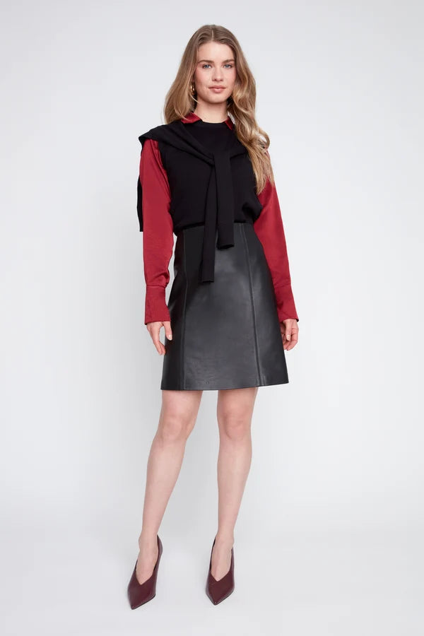 Renuar Illusion Knit Layered Vest Black