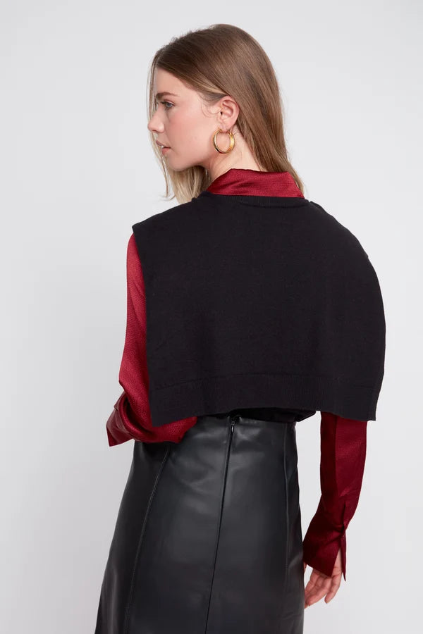 Renuar Illusion Knit Layered Vest Black